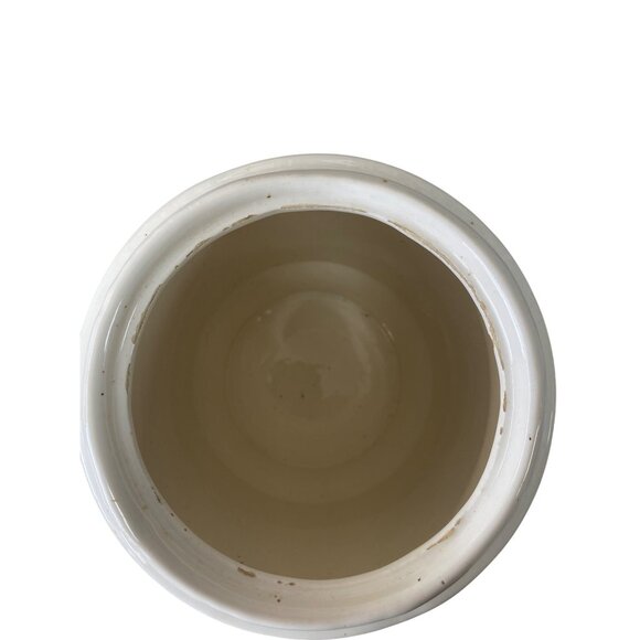 Vintage Italian Ceramic Canister With Hand-Painted Fruit Motif & Red Lid - Picture 7 of 9